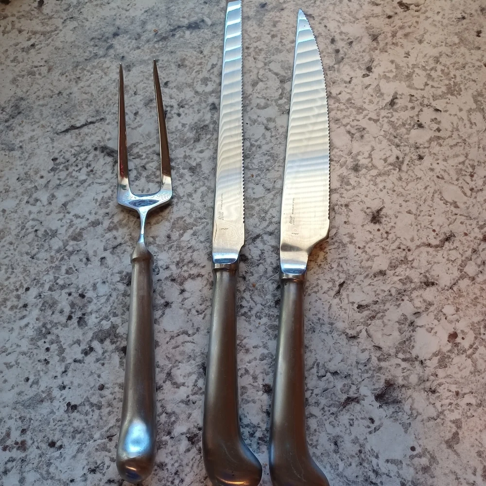 Kitchen carving set EKCO stainless steel made in Japan vintage kitchenwa…
